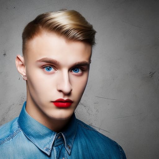 portrait+ style russian homosexual queer youtuber blonde very cute dude face