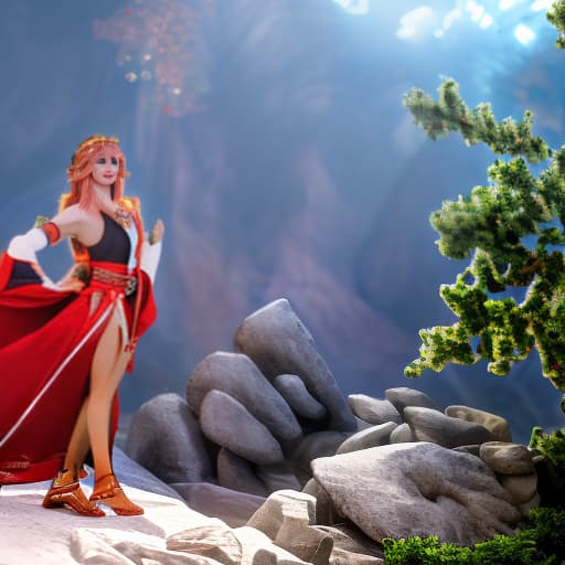 modern disney style profile picture: woman, red bikini,high quality, high definition hyperrealistic, full body, detailed clothing, highly detailed, cinematic lighting, stunningly beautiful, intricate, sharp focus, f/1. 8, 85mm, (centered image composition), (professionally color graded), ((bright soft diffused light)), volumetric fog, trending on instagram, trending on tumblr, HDR 4K, 8K