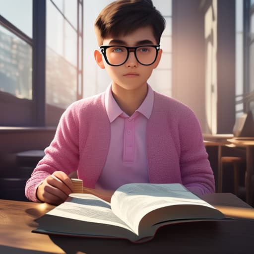  Boy with a math book. Math lesson at school. School in Russia. Boy studying math and attentively reading the book. Pink shades, Fuchsia color, green or blue. School uniform, ordinary schoolboy in Russia. hyperrealistic, full body, detailed clothing, highly detailed, cinematic lighting, stunningly beautiful, intricate, sharp focus, f/1. 8, 85mm, (centered image composition), (professionally color graded), ((bright soft diffused light)), volumetric fog, trending on instagram, trending on tumblr, HDR 4K, 8K