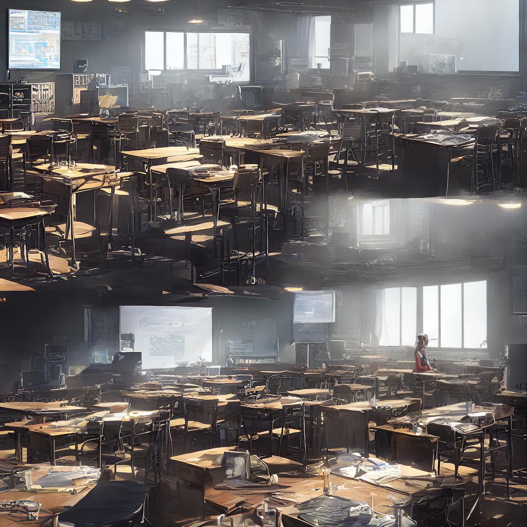  ((masterpiece)),(((best quality))), 8k, high detailed, ultra-detailed. A girl sitting in a classroom. A girl, (glasses), ((listening to music with headphones)), (musical instruments in the corner), (posters of bands on the walls). hyperrealistic, full body, detailed clothing, highly detailed, cinematic lighting, stunningly beautiful, intricate, sharp focus, f/1. 8, 85mm, (centered image composition), (professionally color graded), ((bright soft diffused light)), volumetric fog, trending on instagram, trending on tumblr, HDR 4K, 8K