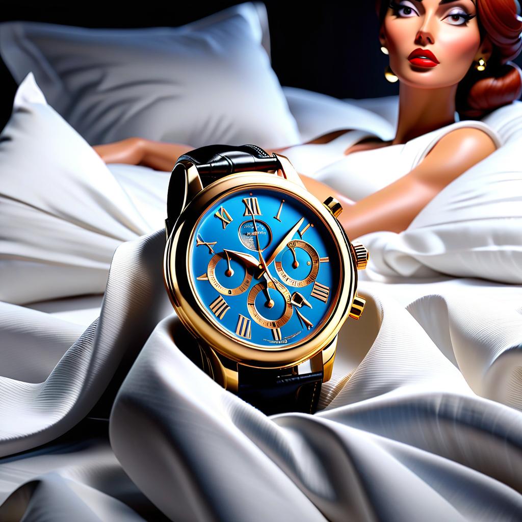  professional 3d model A sweet apparition holding round watches in its hands from the bedsheets. . octane render, highly detailed, volumetric, dramatic lighting hyperrealistic, full body, detailed clothing, highly detailed, cinematic lighting, stunningly beautiful, intricate, sharp focus, f/1. 8, 85mm, (centered image composition), (professionally color graded), ((bright soft diffused light)), volumetric fog, trending on instagram, trending on tumblr, HDR 4K, 8K