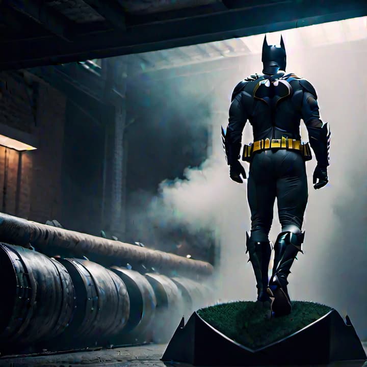  Batman is playing scoccer hyperrealistic, full body, detailed clothing, highly detailed, cinematic lighting, stunningly beautiful, intricate, sharp focus, f/1. 8, 85mm, (centered image composition), (professionally color graded), ((bright soft diffused light)), volumetric fog, trending on instagram, trending on tumblr, HDR 4K, 8K