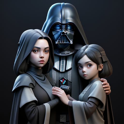  Dark Vader and two Padawans daughters