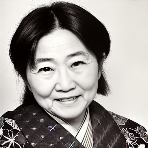   old Japanese , face, cute, bashful smile, .