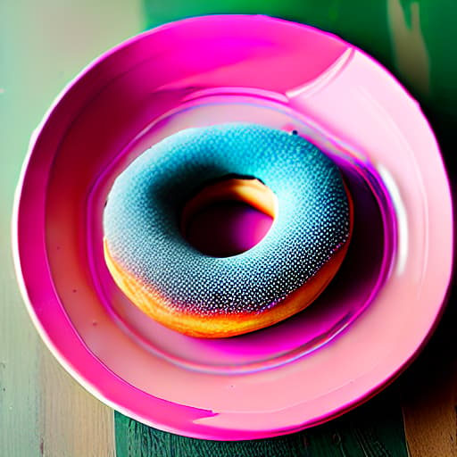 Sweet donut in blue and pink glaze