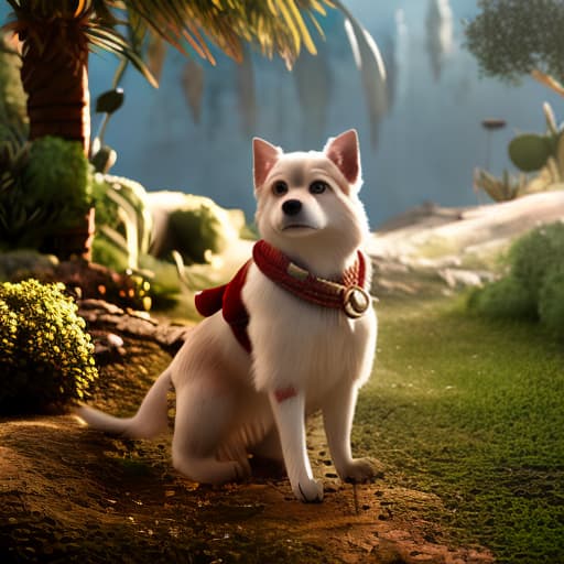 modern disney style dog with white background hyperrealistic, full body, detailed clothing, highly detailed, cinematic lighting, stunningly beautiful, intricate, sharp focus, f/1. 8, 85mm, (centered image composition), (professionally color graded), ((bright soft diffused light)), volumetric fog, trending on instagram, trending on tumblr, HDR 4K, 8K