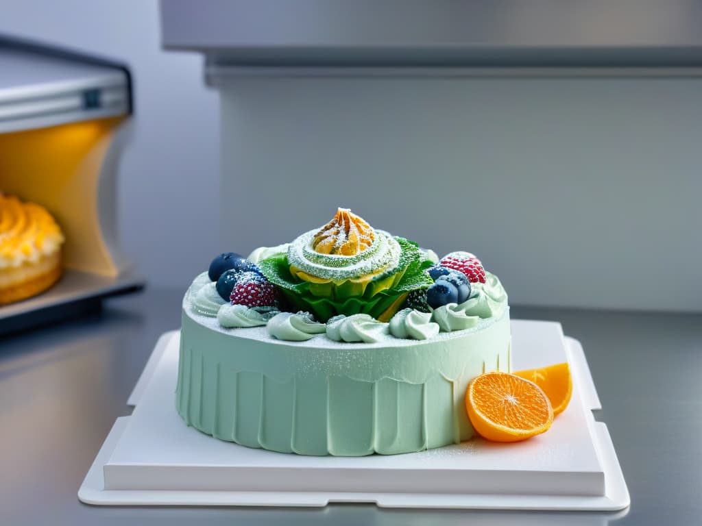  An ultradetailed 8k image of a sleek, modern 3D modeling software interface specifically designed for creating intricate and innovative pastry designs. The software screen displays a wide array of tools and features catered towards pastry chefs, with a clean, minimalist design that exudes professionalism and creativity. Intricate 3D pastry models are showcased on the screen, demonstrating the software's capabilities in revolutionizing the world of creative pastry making. hyperrealistic, full body, detailed clothing, highly detailed, cinematic lighting, stunningly beautiful, intricate, sharp focus, f/1. 8, 85mm, (centered image composition), (professionally color graded), ((bright soft diffused light)), volumetric fog, trending on instagram, trending on tumblr, HDR 4K, 8K