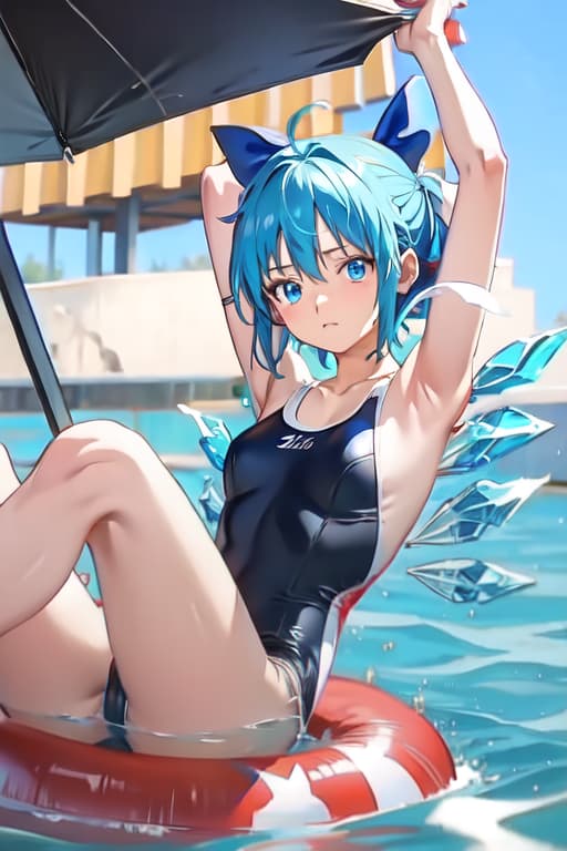  Cirno, one piece swimsuit