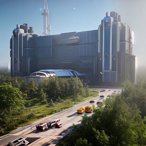 redshift style Star Station in Space Of Futuristic Soviet Architecture Seen From The Outside hyperrealistic, full body, detailed clothing, highly detailed, cinematic lighting, stunningly beautiful, intricate, sharp focus, f/1. 8, 85mm, (centered image composition), (professionally color graded), ((bright soft diffused light)), volumetric fog, trending on instagram, trending on tumblr, HDR 4K, 8K