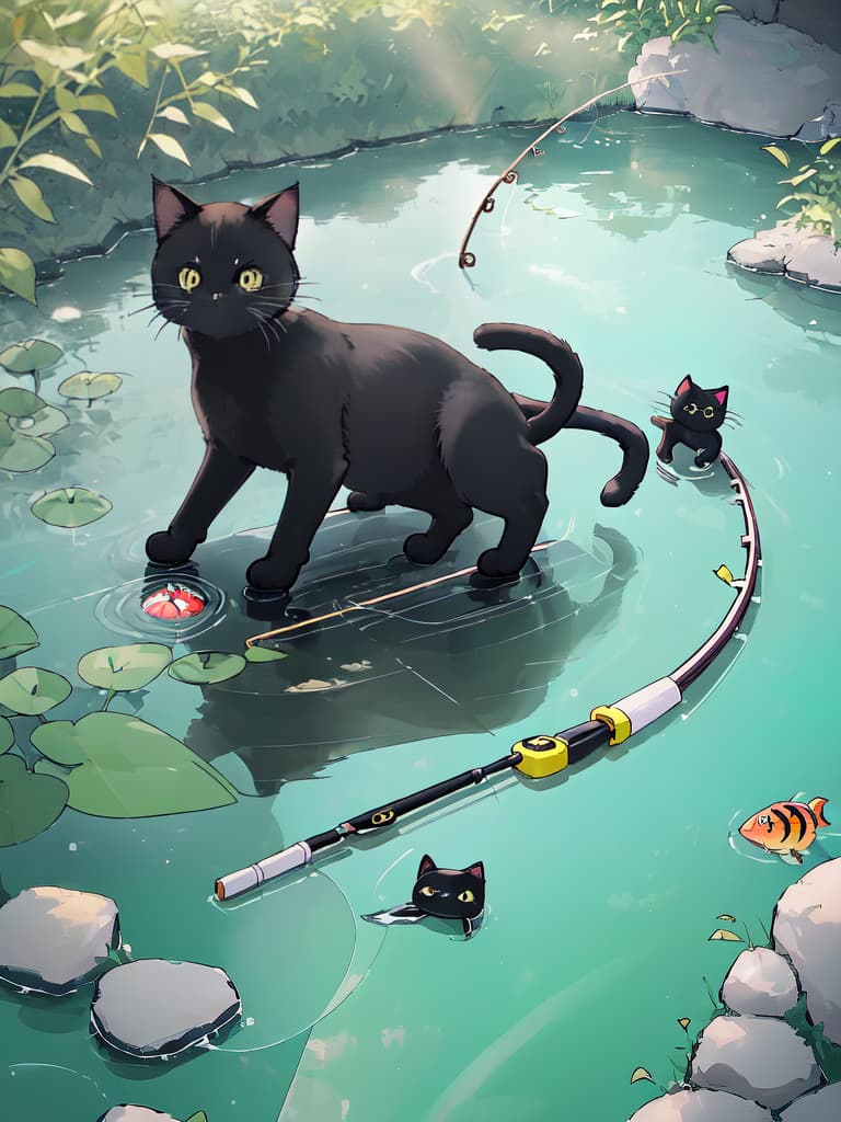  (((釣り猫、black cat that fishing small fish:1.4、black cat fishing with a tail:1.6)))、((icon、symbol design))、black cat & small fish、(long shot:1.6、on the frozen lake)、best quality:1.4、masterpiece:1.4、ultra detailed texture、RAW photorealistic、absurd resolution、8K illustration、no background、💩、💩、💩、💩、💩、, masterpiece, best quality,8k,ultra detailed,high resolution,an extremely delicate and beautiful,hyper detail hyperrealistic, full body, detailed clothing, highly detailed, cinematic lighting, stunningly beautiful, intricate, sharp focus, f/1. 8, 85mm, (centered image composition), (professionally color graded), ((bright soft diffused light)), volumetric fog, trending on instagram, trending on tumblr, HDR 4K, 8K