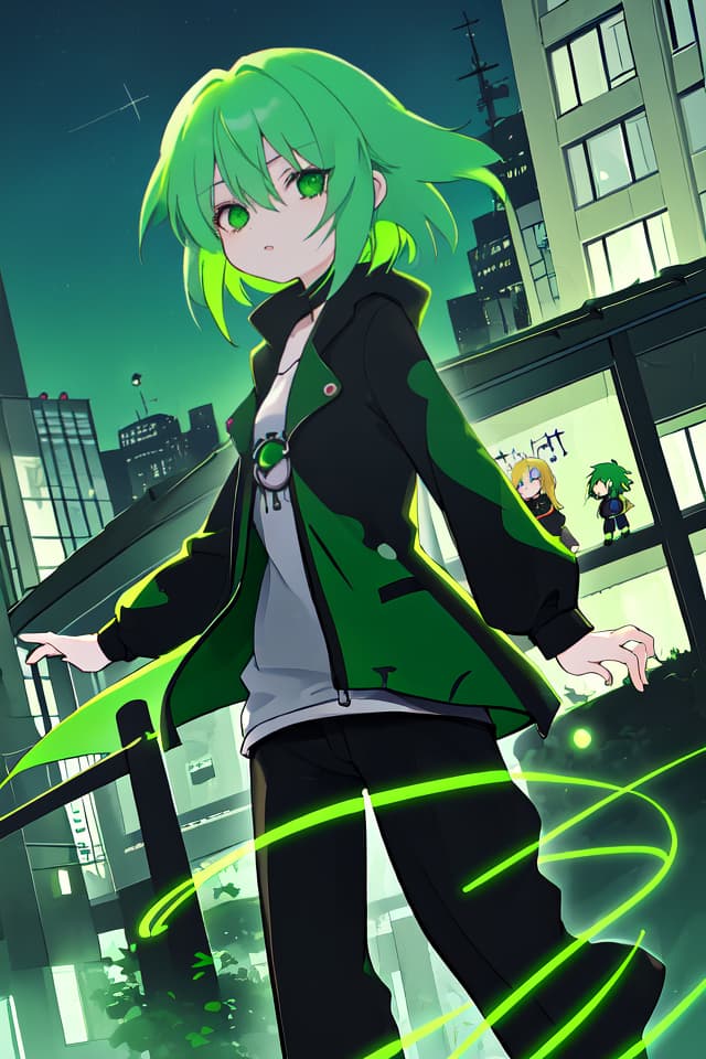  Green hair character midnight syndrome