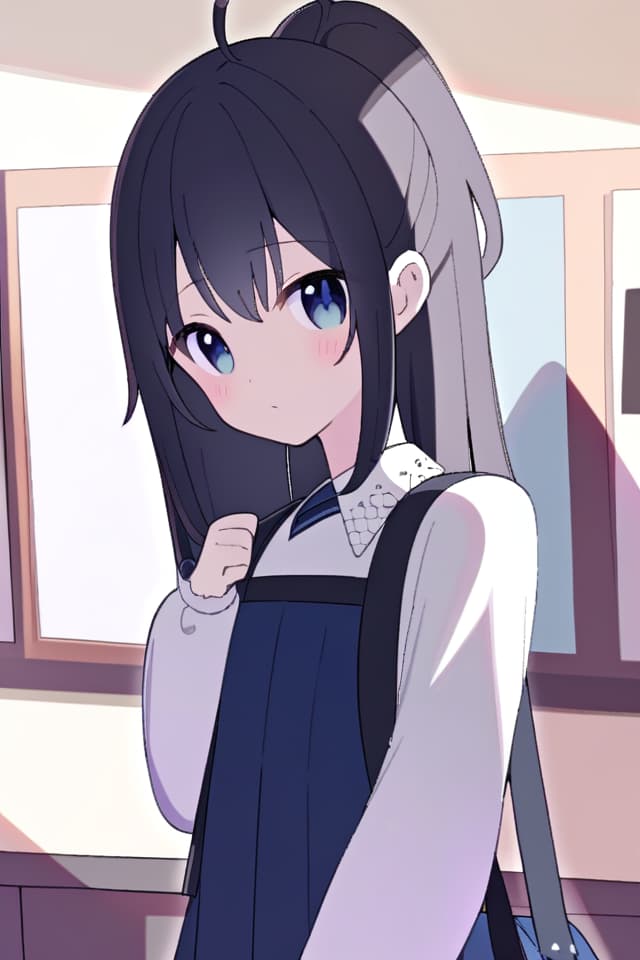  Cute black haired girl student of Cecil Cut