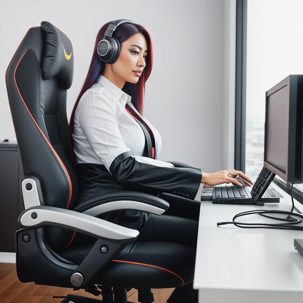  raccoon sitting in gaming chair front a computer on desktop, ((semi anthropomorphic)),(full body), tail, belly, sitting, fat, (chubby), (((white background))), solo, desktop, gaming chair, side view,  [[[clothes]]] hyperrealistic, full body, detailed clothing, highly detailed, cinematic lighting, stunningly beautiful, intricate, sharp focus, f/1. 8, 85mm, (centered image composition), (professionally color graded), ((bright soft diffused light)), volumetric fog, trending on instagram, trending on tumblr, HDR 4K, 8K