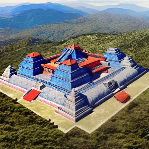  templo azteca azul