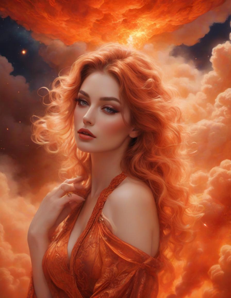  analog film photo Gorgeous Goddess of fire, (floating on a fiery orange cloud); perfect hair, perfect full lips, Detailed perfect body, her body is all without blemish, stunning In A Milky Way Garden, background of flames, floating on clouds, Highly Stylized Features; (Full Body), Unsplash, Highly Detailed, Digital Painting, Intricately Detailed Eyes, Colourful, Ink Painting, Beautiful Watercolor Painting, Realistic, Detailed, Fine Art, Oil Painting, Finely Drawn Hands; By Artgerm, By Alphonse Mucha, By Ilya Kuvshinov, Painting By Olga Shvartsur, Svetlana Novikova . faded film, desaturated, 35mm photo, grainy, vignette, vintage, Kodachrome, Lomography, stained, highly detailed, found footage hyperrealistic, full body, detailed clothing, highly detailed, cinematic lighting, stunningly beautiful, intricate, sharp focus, f/1. 8, 85mm, (centered image composition), (professionally color graded), ((bright soft diffused light)), volumetric fog, trending on instagram, trending on tumblr, HDR 4K, 8K