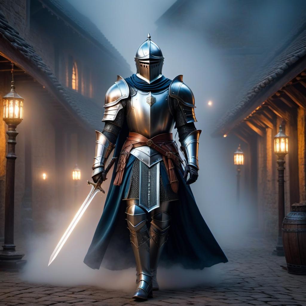  Knight and Sorcerer hyperrealistic, full body, detailed clothing, highly detailed, cinematic lighting, stunningly beautiful, intricate, sharp focus, f/1. 8, 85mm, (centered image composition), (professionally color graded), ((bright soft diffused light)), volumetric fog, trending on instagram, trending on tumblr, HDR 4K, 8K