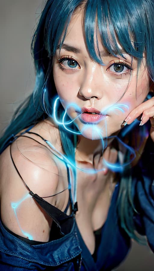  Cute, beautiful girl, blue hair, (Masterpiece, BestQuality:1.3), (ultra detailed:1.2), (hyperrealistic:1.3), (RAW photo:1.2),High detail RAW color photo, professional photograph, (Photorealistic:1.4), (realistic:1.4), ,professional lighting, (japanese), beautiful face, (realistic face)