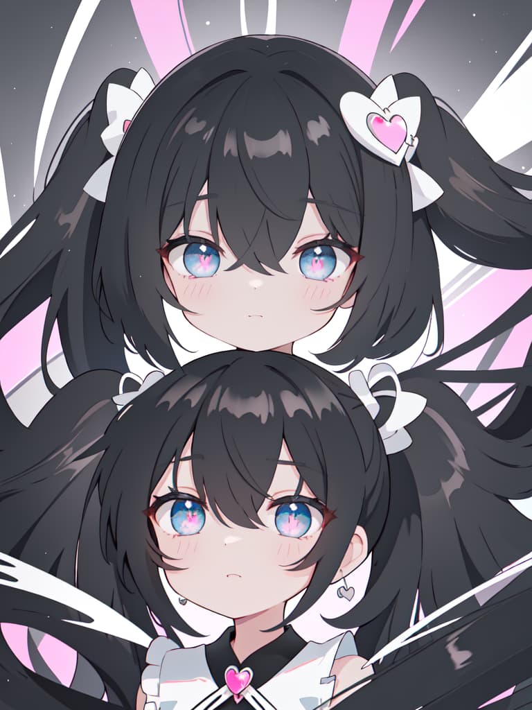  Black hair, twin tail, , , small s ,,,,,,,,,,,,,,,,,,,,,,,,,,,,,,,,,,,,,,,,,,,,,,,,,,,,,,,,,,,,,,, cartoons, eyes, eyes. Heart shaped highlight, whole body, masterpiece, best quality,8k,ultra detailed,high resolution,an extremely delicate and beautiful,hyper detail