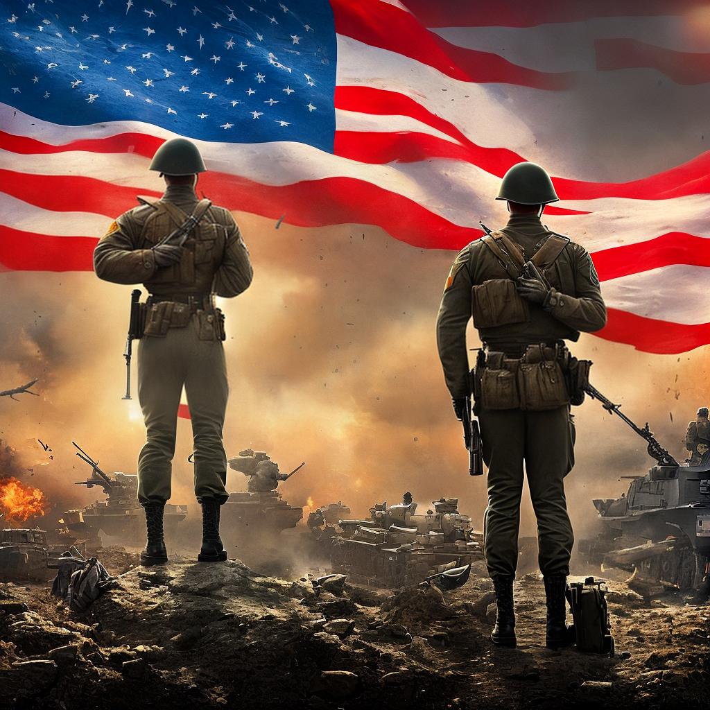  ((masterpiece)),(((best quality))), 8k, high detailed, ultra-detailed. A WWII poster style celebrating American war heroes. A soldier ((saluting)) in front of an American flag, ((vibrant colors)), ((bold typography)), ((patriotic symbols)), and ((gritty texture)). hyperrealistic, full body, detailed clothing, highly detailed, cinematic lighting, stunningly beautiful, intricate, sharp focus, f/1. 8, 85mm, (centered image composition), (professionally color graded), ((bright soft diffused light)), volumetric fog, trending on instagram, trending on tumblr, HDR 4K, 8K