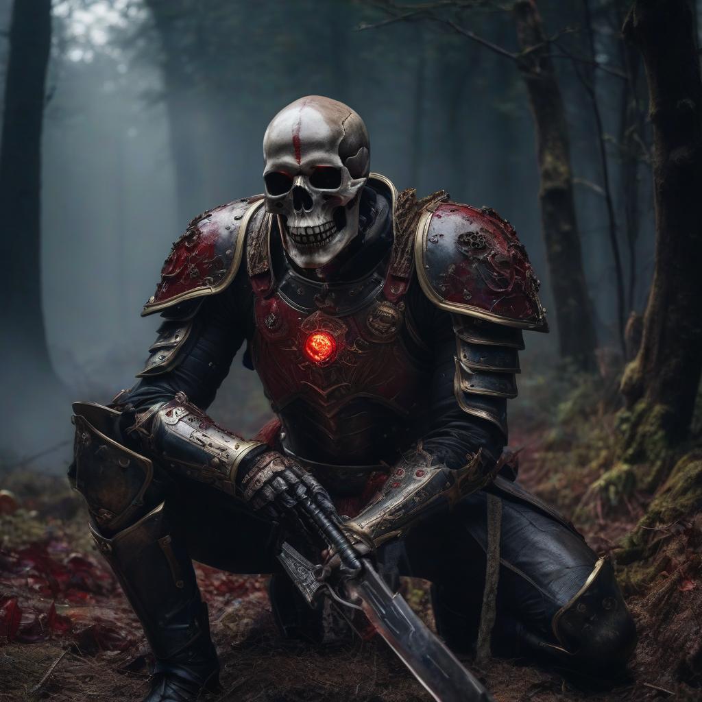  The corpse, the red eye, the armor, the mace, the flashlight, the half exposed skull, the rotting flesh. hyperrealistic, full body, detailed clothing, highly detailed, cinematic lighting, stunningly beautiful, intricate, sharp focus, f/1. 8, 85mm, (centered image composition), (professionally color graded), ((bright soft diffused light)), volumetric fog, trending on instagram, trending on tumblr, HDR 4K, 8K