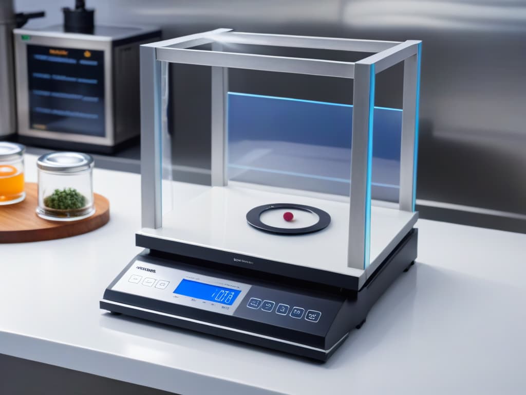  An ultradetailed image of a sleek, modern kitchen laboratory showcasing cuttingedge molecular gastronomy equipment like precision scales, syringes, and spherification tools. The minimalist design highlights the metallic surfaces, with futuristic gadgets arranged meticulously on clean countertops. The image captures the essence of innovation and precision in culinary techniques, perfect for inspiring readers to experiment with avantgarde mousses. hyperrealistic, full body, detailed clothing, highly detailed, cinematic lighting, stunningly beautiful, intricate, sharp focus, f/1. 8, 85mm, (centered image composition), (professionally color graded), ((bright soft diffused light)), volumetric fog, trending on instagram, trending on tumblr, HDR 4K, 8K