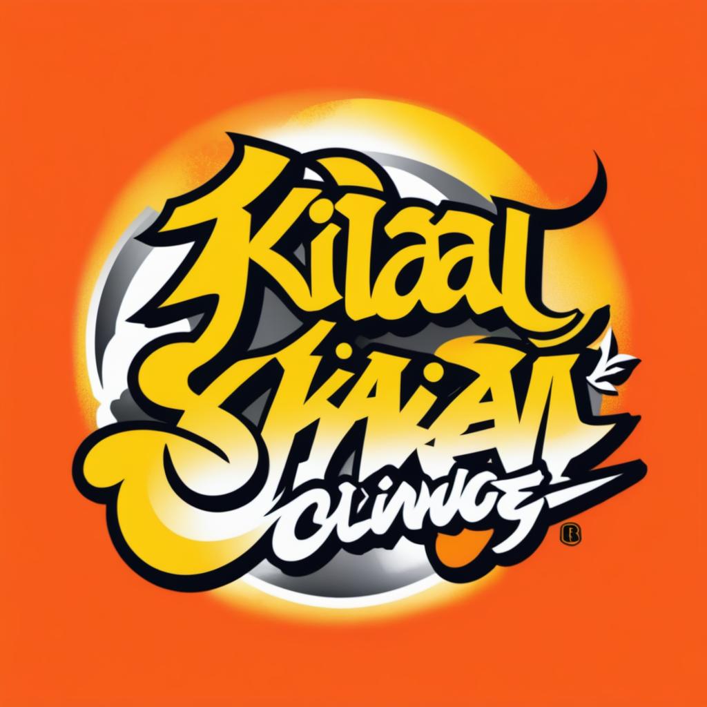  Logo, Logo Kikai manga, dans des couleurs orange, jaune et blanc avec une écriture dans un style shonen