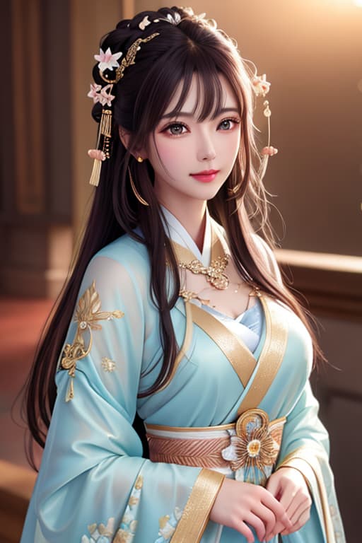  best quality, masterpiece, highres, 1girl,blush,(seductive smile:0.8),star shaped pupils,china hanfu,hair ornament,necklace, jewelry,Beautiful face,upon body, tyndall effect,photorealistic, dark studio, rim lighting, two tone lighting,(high detailed skin:1.2), 8k uhd, dslr, soft lighting, high quality, volumetric lighting, candid, Photograph, high resolution, 4k, 8k, Bokeh hyperrealistic, full body, detailed clothing, highly detailed, cinematic lighting, stunningly beautiful, intricate, sharp focus, f/1. 8, 85mm, (centered image composition), (professionally color graded), ((bright soft diffused light)), volumetric fog, trending on instagram, trending on tumblr, HDR 4K, 8K