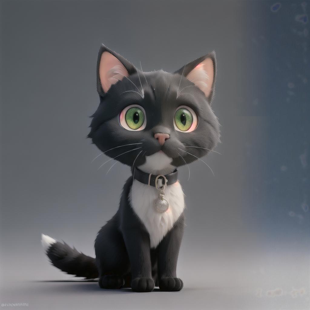  Make a image of a cute black cat hyperrealistic, full body, detailed clothing, highly detailed, cinematic lighting, stunningly beautiful, intricate, sharp focus, f/1. 8, 85mm, (centered image composition), (professionally color graded), ((bright soft diffused light)), volumetric fog, trending on instagram, trending on tumblr, HDR 4K, 8K