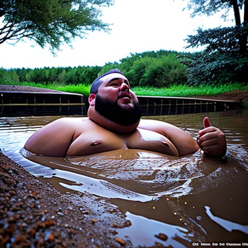  Fat man sinking in quicksand