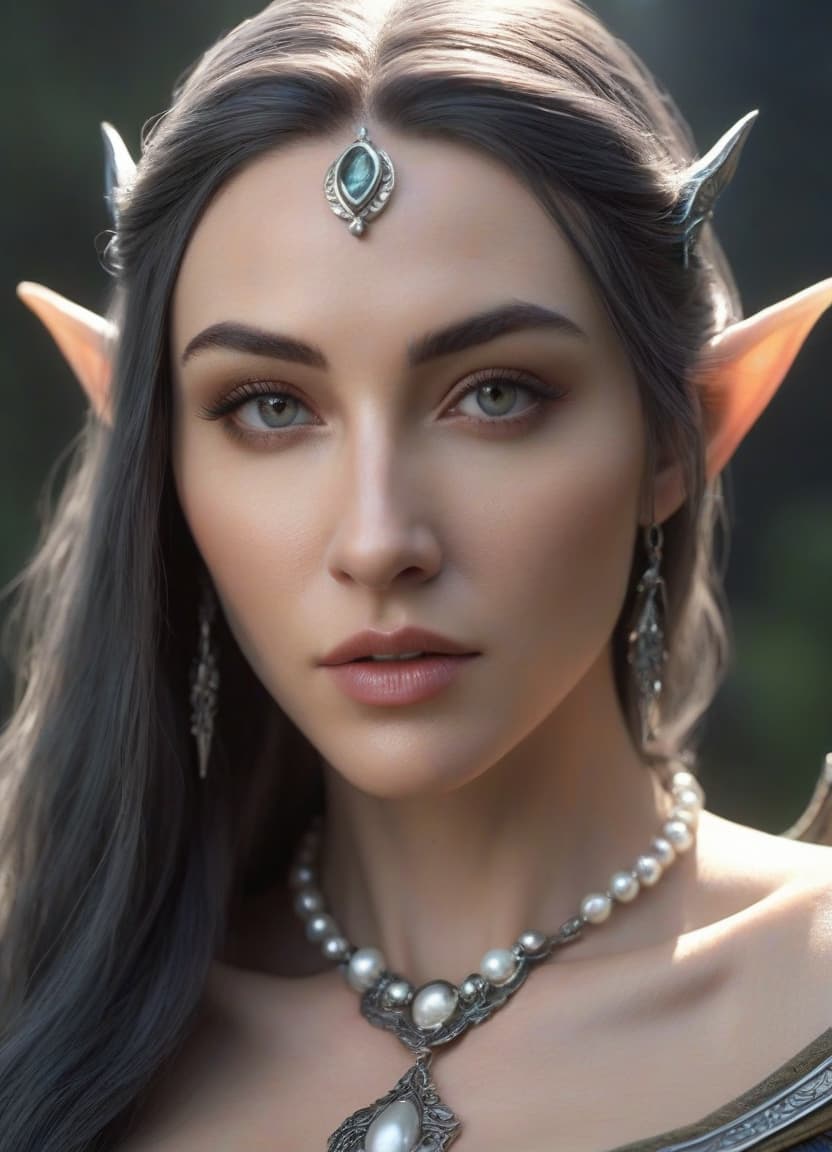  A fully grown elven girl (woman), sexually obsessed pose, smooth skin like a pearl, feminine, the very definition of perfection, like a goddess. hyperrealistic, full body, detailed clothing, highly detailed, cinematic lighting, stunningly beautiful, intricate, sharp focus, f/1. 8, 85mm, (centered image composition), (professionally color graded), ((bright soft diffused light)), volumetric fog, trending on instagram, trending on tumblr, HDR 4K, 8K