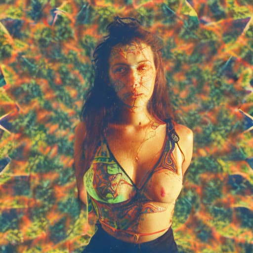 analog style psytrance woman