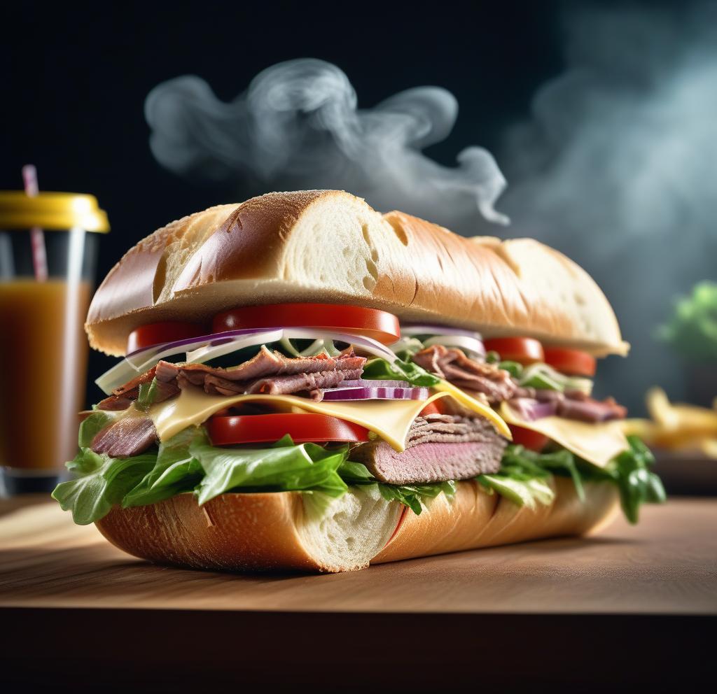  delicious and perfectly photographed super deluxe sandwich hyperrealistic, full body, detailed clothing, highly detailed, cinematic lighting, stunningly beautiful, intricate, sharp focus, f/1. 8, 85mm, (centered image composition), (professionally color graded), ((bright soft diffused light)), volumetric fog, trending on instagram, trending on tumblr, HDR 4K, 8K