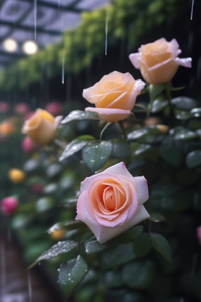  {{{Photo:1.4,Unattended View}}},super detail,8k,high res,absurd,adopted,detail to detail,delicate composition,cinematic angle,bold composition,detail to detail,((Landscape Photo:1.4,Unattended View)){(Raining Rose Garden:1.4)various kinds of roses,large garden,well maintainedgarden,raining view:} Top quality,masterpiece,