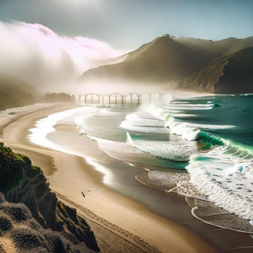  Playa del paraiso , Alta resolucion , super hd hyperrealistic, full body, detailed clothing, highly detailed, cinematic lighting, stunningly beautiful, intricate, sharp focus, f/1. 8, 85mm, (centered image composition), (professionally color graded), ((bright soft diffused light)), volumetric fog, trending on instagram, trending on tumblr, HDR 4K, 8K
