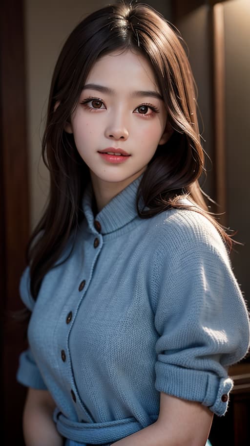  Best quality, masterpiece, ultra high res, (photorealistic:1.4), raw photo, (detail face:1.3), (realistic skin), deep shadow, dramatic lighting, female, Korean, round face, single eyelid, smile, brown hair, cute, beautiful eyes, Asian, youthful, charming, radiant, stylish, trendy, natural beauty, fresh, glowing, elegant, fashionable, adorable, deep shadow, dramatic lighting, portrait, portrait size, unedited, symmetrical balance