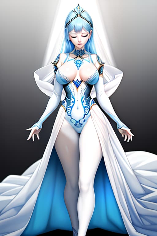  A drawn concept art, a , blue patterns all over her body, porcelain skin, ballerina, blue stains around the eyes, eyes closed. Full length, conceptual art, a drawing from two sides. Porcelain white skin, large bare s with s. hyperrealistic, full body, detailed clothing, highly detailed, cinematic lighting, stunningly beautiful, intricate, sharp focus, f/1. 8, 85mm, (centered image composition), (professionally color graded), ((bright soft diffused light)), volumetric fog, trending on instagram, trending on tumblr, HDR 4K, 8K