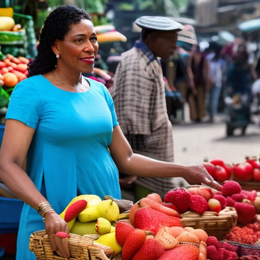 modern disney style mother selling fruits in busy market carrying her infant child hyperrealistic, full body, detailed clothing, highly detailed, cinematic lighting, stunningly beautiful, intricate, sharp focus, f/1. 8, 85mm, (centered image composition), (professionally color graded), ((bright soft diffused light)), volumetric fog, trending on instagram, trending on tumblr, HDR 4K, 8K