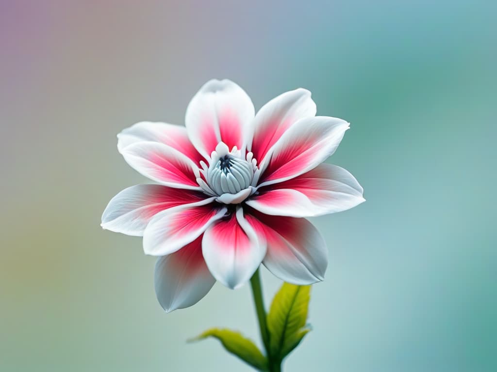  An exquisitely detailed closeup photograph of a delicate sugar flower, intricately crafted with lifelike precision, showcasing the artistry and skill involved in sugar sculpting. The flower, set against a soft, blurred background, features soft pastel hues and intricate petal details, highlighting the beauty and precision of sugar art in a minimalist yet captivating way. hyperrealistic, full body, detailed clothing, highly detailed, cinematic lighting, stunningly beautiful, intricate, sharp focus, f/1. 8, 85mm, (centered image composition), (professionally color graded), ((bright soft diffused light)), volumetric fog, trending on instagram, trending on tumblr, HDR 4K, 8K