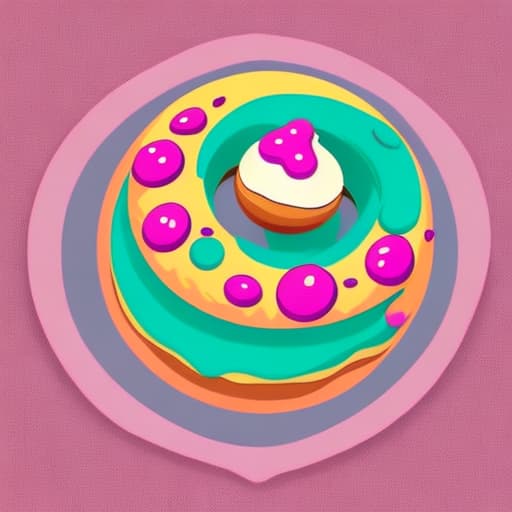  make an illustration of a doughnut running for its life. Color pink with white sprinkles. It has a bite already at the top. Running from left to right direction.