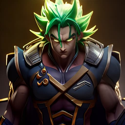 arcane style broly hyperrealistic, full body, detailed clothing, highly detailed, cinematic lighting, stunningly beautiful, intricate, sharp focus, f/1. 8, 85mm, (centered image composition), (professionally color graded), ((bright soft diffused light)), volumetric fog, trending on instagram, trending on tumblr, HDR 4K, 8K