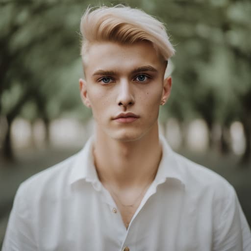 portrait+ style russian queer sex symbol blonde very cute dude face