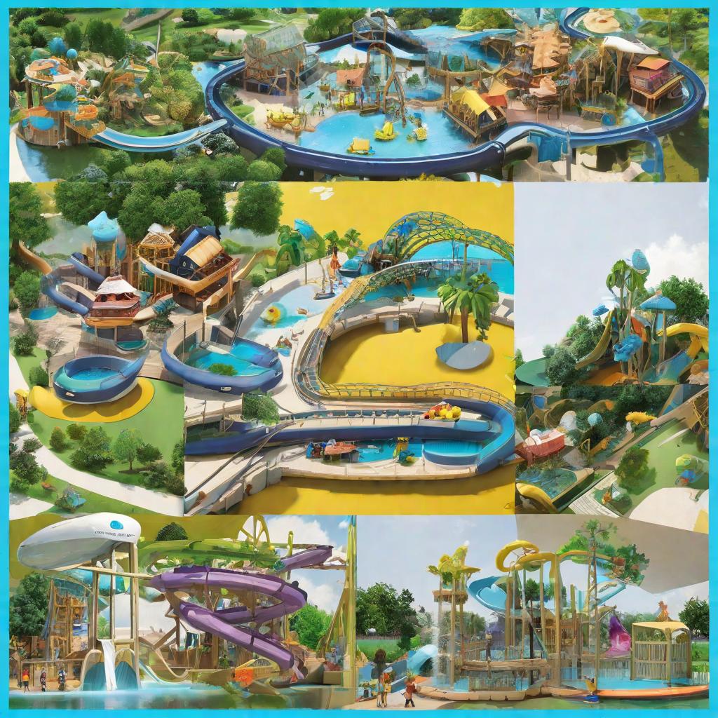  masterpiece, best quality, future water park