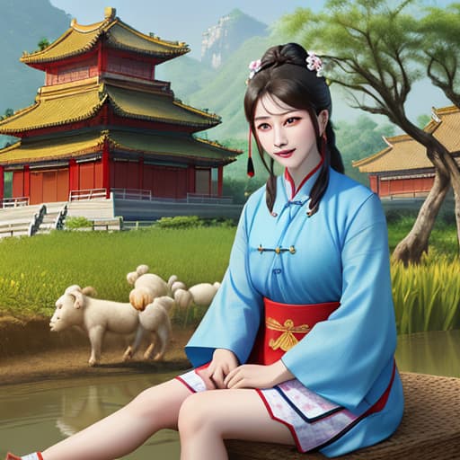  Realistic style, the content is the scene of ancient Chinese farmers working hard on the land, the farmers' clothes are from the Qing Dynasty, the season is summer, showing 5-10 people，