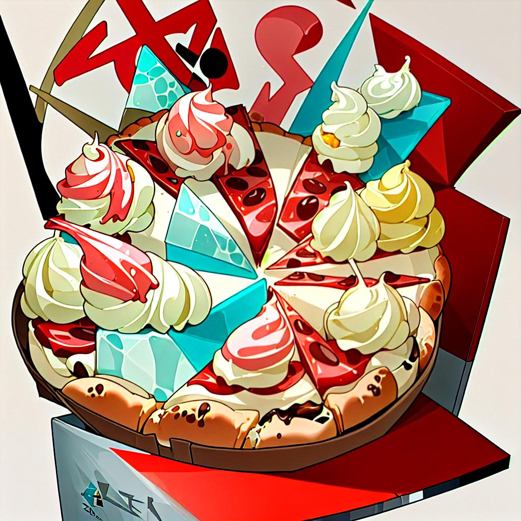  "ZK"logo ice cream and pizza.