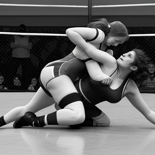  a woman wrestling with a man