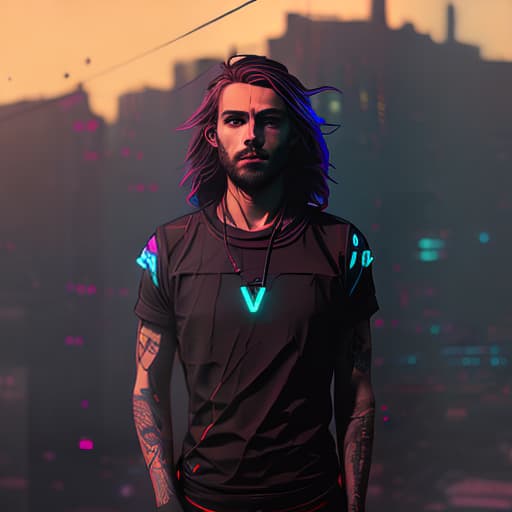 nvinkpunk ultra realistic man, hyper detail, cinematic lighting, magic neon, dark red city, Canon EOS R3, nikon, f/1.4, ISO 200, 1/160s, 8K, RAW, unedited, symmetrical balance, in-frame, 8K