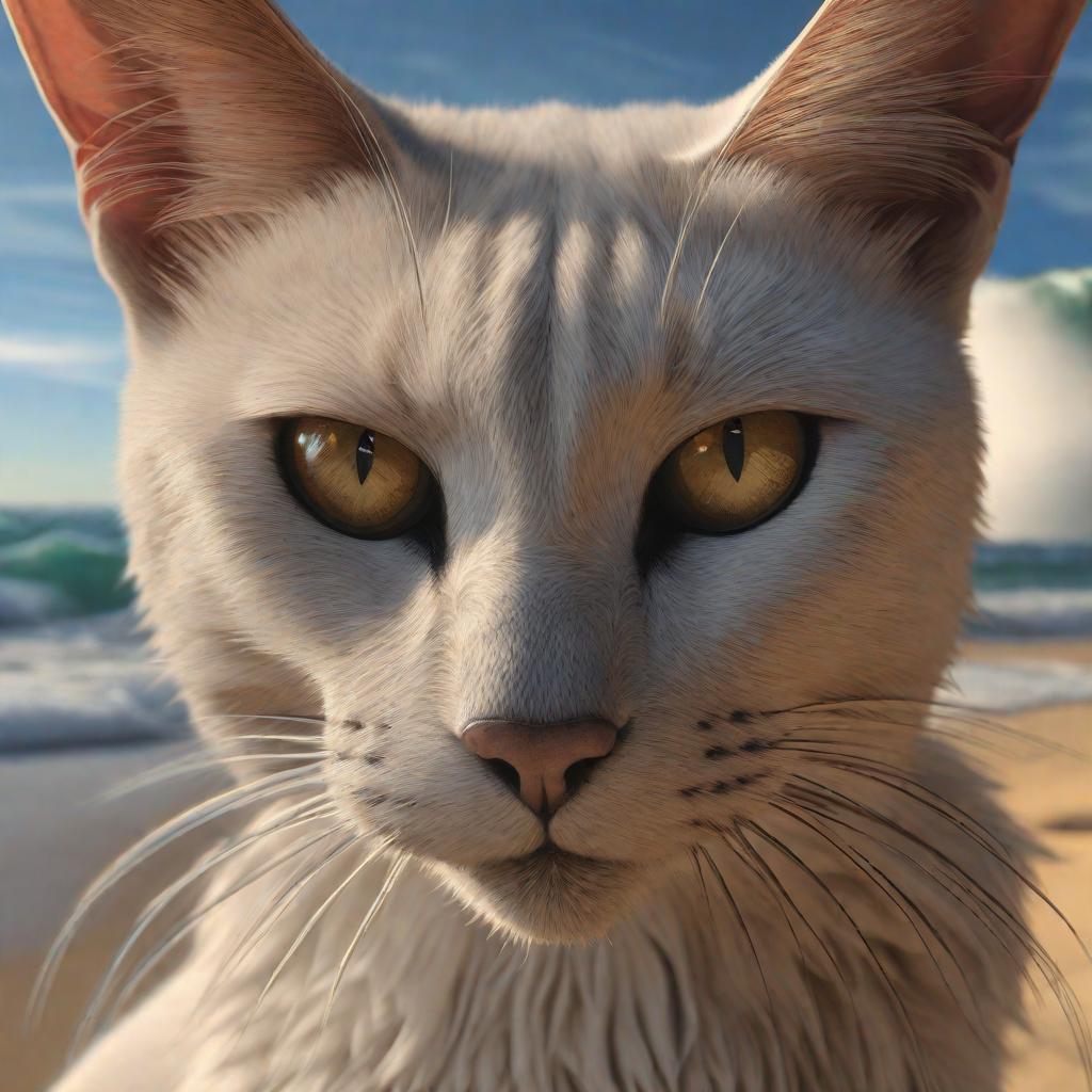  Surfista gato de sunga, realistic, portrait, art by donato giancola and greg rutkowski, realistic face, digital art, trending on artstation hyperrealistic, full body, detailed clothing, highly detailed, cinematic lighting, stunningly beautiful, intricate, sharp focus, f/1. 8, 85mm, (centered image composition), (professionally color graded), ((bright soft diffused light)), volumetric fog, trending on instagram, trending on tumblr, HDR 4K, 8K