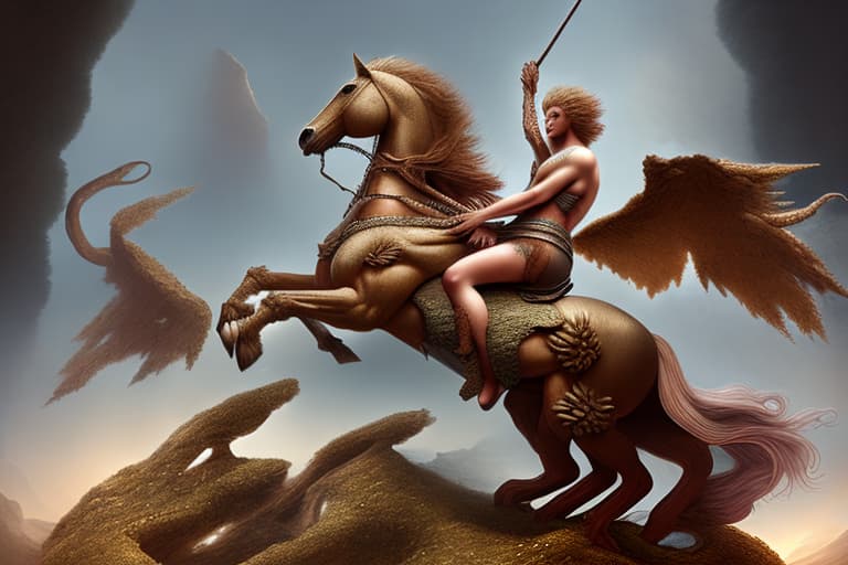 naturitize War of greek gods in horse chariotes