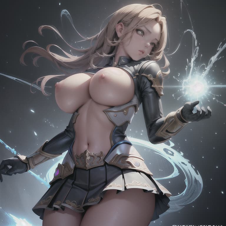  (8K, high resolution), (masterpiece, best quality:1.2), highres, perfect anatomy,huge tits miniskirt,light particles, soft lighting, volumetric lighting, intricate details, finely detailed
