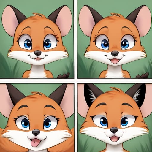  A fox breeding a much smaller mouse in a three panel comic, open eyes, digital art, masterpiece, 4k, fine details,